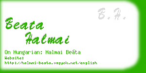 beata halmai business card